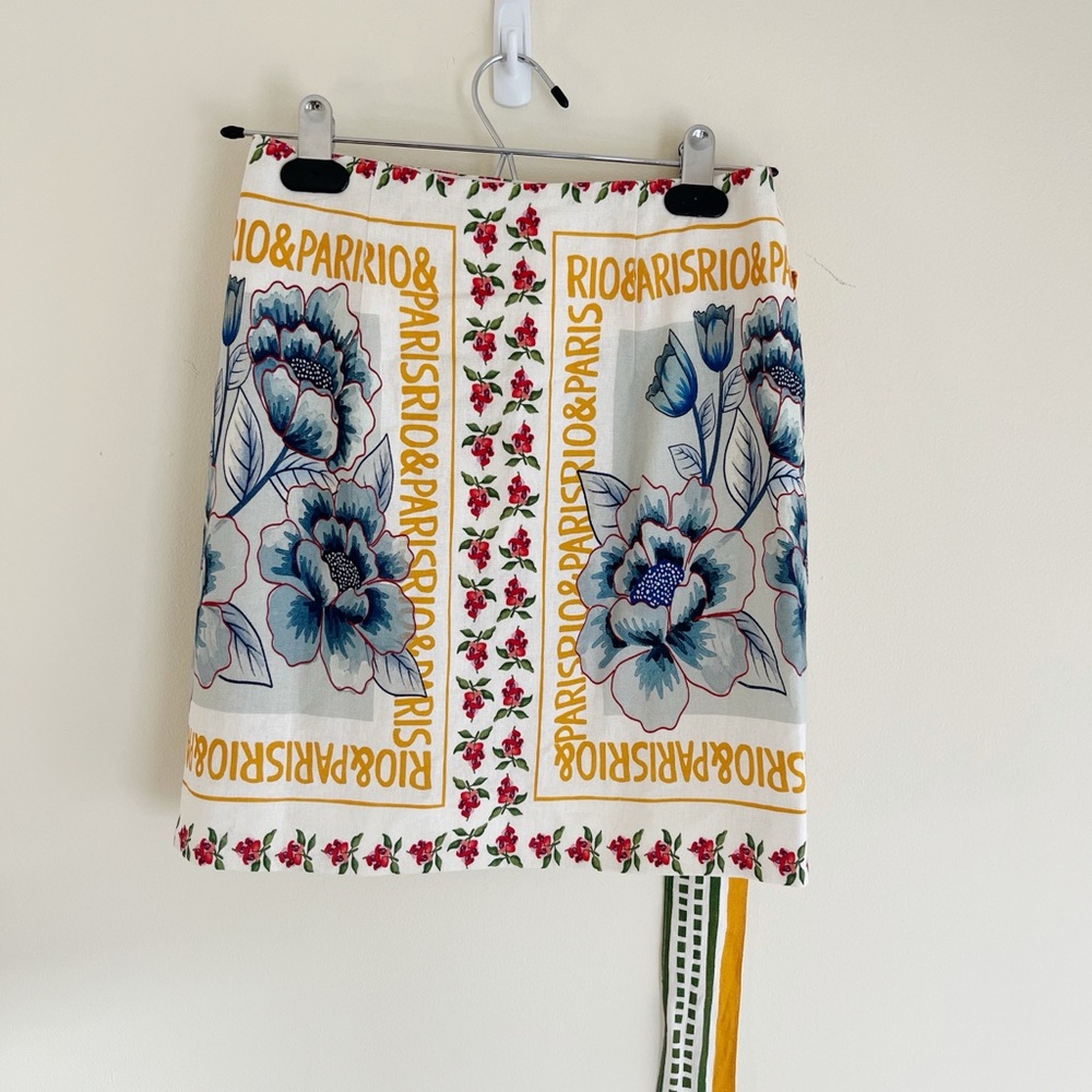 NWT Sezane x Farm Rio Lola Wrap Mini Skirt 34 - Picture 4 of 6